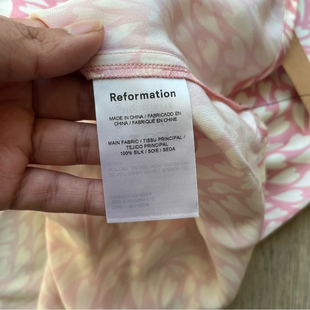 Reformation Poppie Heart Print Silk Halter Mini Dress - Picture 9 of 9